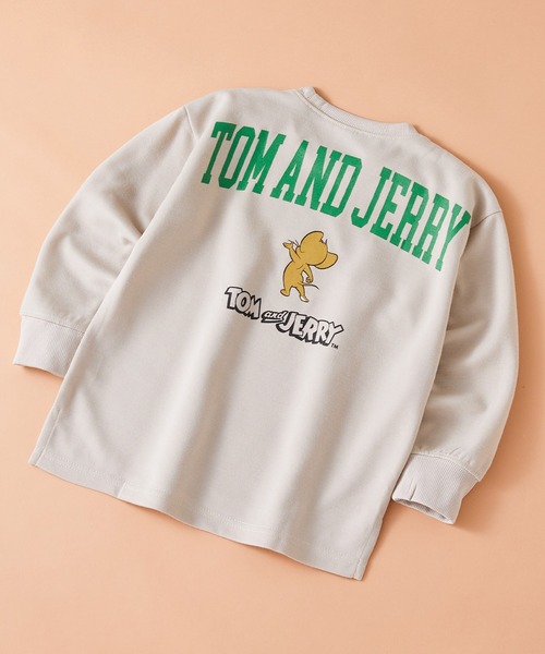 Tom＆Jerry（トムアンドジェリー）の「【 TOM&JERRY / トムとジェリー 】 ビッグシルエット バックプリント クルーネック スウェット トレーナー キッズ（スウェット・キッズ・チャコール/グレー系1/グレー系/カーキ/ブラック系/ベージュ/ネイビー系/ライトグレー・120/110/150/140/160/130）」の2枚目の写真