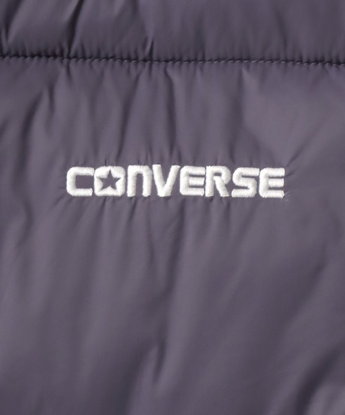 CONVERSE（コンバース）の「CONVERSE/コンバース ナイロン 撥水 ワンポイントロゴ エコダウンベスト（ダウンベスト・レディース・アイボリー/パープル/ライトブラウン/ブラック・M/L）」の7枚目の写真