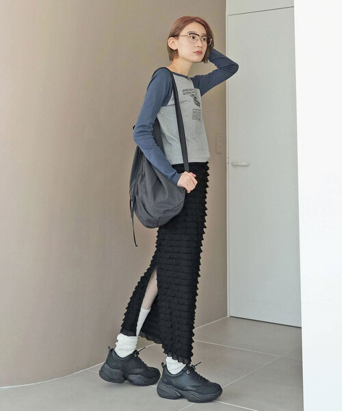 SLOBE citron.(スローブシトロン)の「SLOBE citron. petit raglan Dog TEE(Tシャツ/カットソー・レディース・ボルドー/ネイビー・FREE)」の7枚目の写真