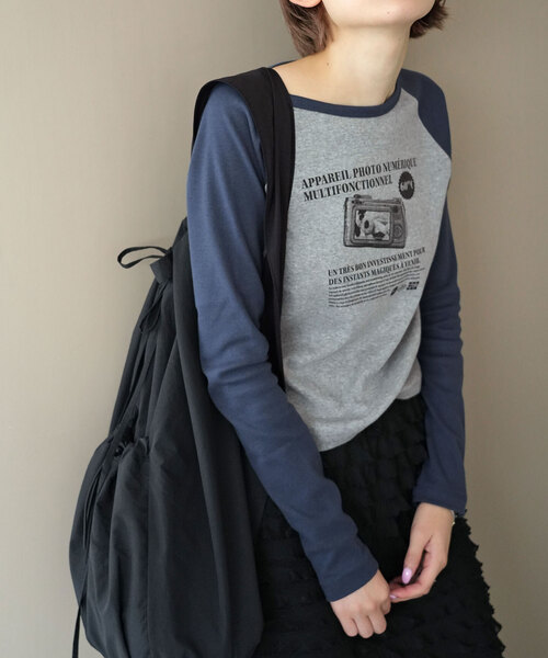 SLOBE citron.(スローブシトロン)の「SLOBE citron. petit raglan Dog TEE(Tシャツ/カットソー・レディース・ボルドー/ネイビー・FREE)」の10枚目の写真