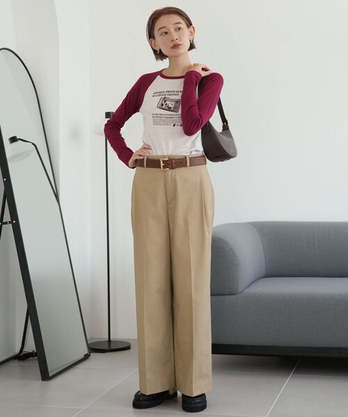 SLOBE citron.(スローブシトロン)の「SLOBE citron. petit raglan Dog TEE(Tシャツ/カットソー・レディース・ボルドー/ネイビー・FREE)」の12枚目の写真