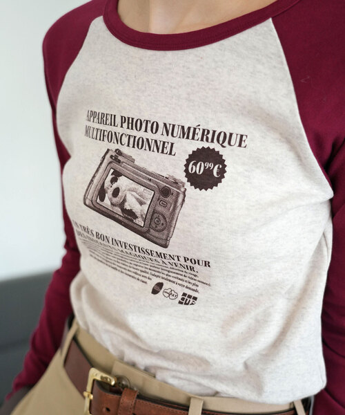 SLOBE citron.(スローブシトロン)の「SLOBE citron. petit raglan Dog TEE(Tシャツ/カットソー・レディース・ボルドー/ネイビー・FREE)」の17枚目の写真