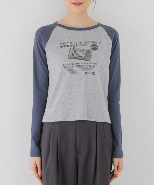 SLOBE citron.(スローブシトロン)の「SLOBE citron. petit raglan Dog TEE(Tシャツ/カットソー・レディース・ボルドー/ネイビー・FREE)」の19枚目の写真