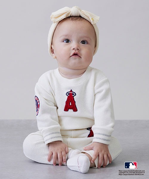 petit main（プティマイン）の「【MLB】スウェットセットアップ（アンサンブル・キッズ・ホワイト系その他/アイボリー/ネイビー・80ｃｍ/70cm）」の2枚目の写真