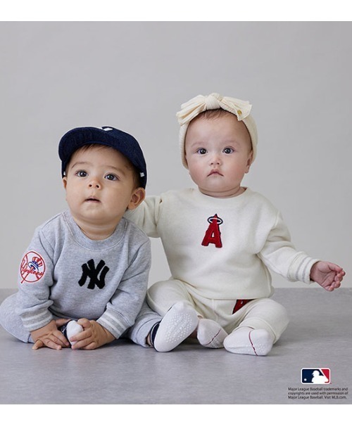 petit main（プティマイン）の「【MLB】スウェットセットアップ（アンサンブル・キッズ・ホワイト系その他/アイボリー/ネイビー・80ｃｍ/70cm）」の4枚目の写真