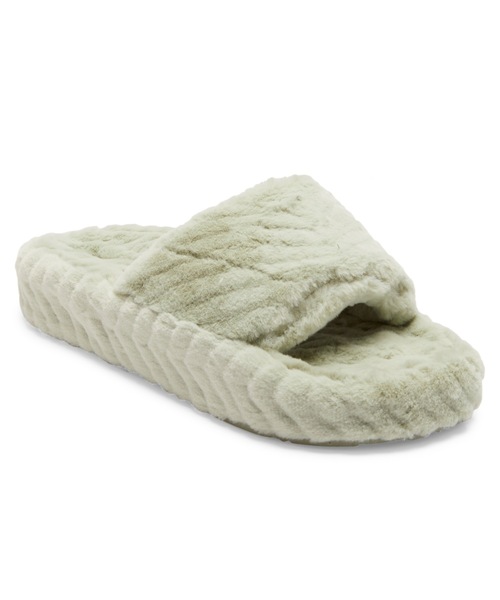 ROXY(ロキシー)の「SLIPPY COZY/ロキシーモコモコエコファースライドサンダル(サンダル・レディース・ホワイト/グリーン・23cm/24cm/25cm)」の1枚目の写真