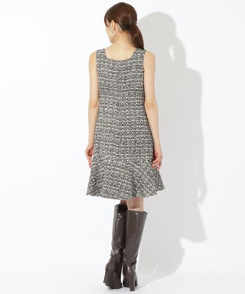 ニャンちゅう❣️ アンサンブルチェックミニワンピース ブラウンXS