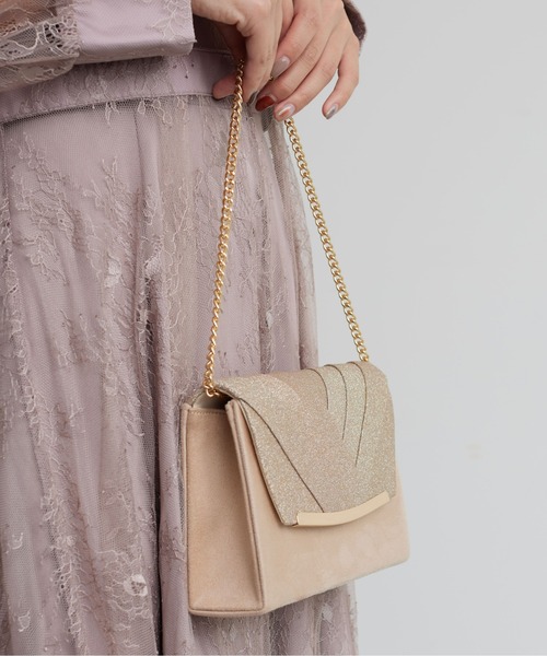 Thevon(ゼボン)の「【オケージョン】ラメフラップクラッチバッグ(ハンドバッグ・レディース・ベージュ/ブラック/グレー・FREE)」の8枚目の写真