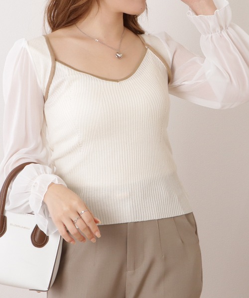 Lace Ladies(レースレディース)の「シフォンドッキングキャンディニットトップス(その他トップス・レディース・ホワイト/ブラック/アイボリー・FREE)」の15枚目の写真