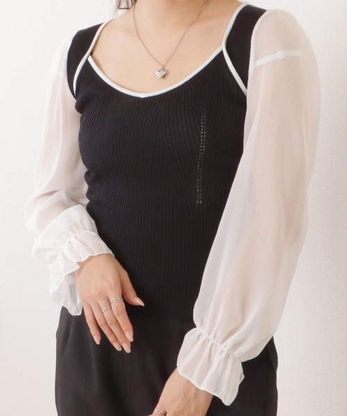 Lace Ladies(レースレディース)の「シフォンドッキングキャンディニットトップス(その他トップス・レディース・ホワイト/ブラック/アイボリー・FREE)」の20枚目の写真