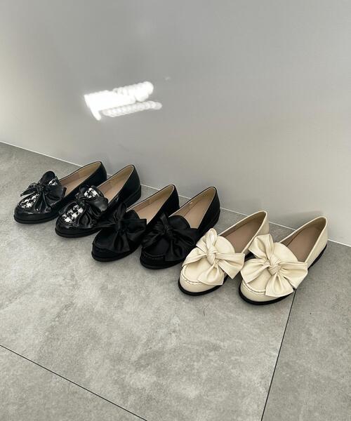 WEGO（ウィゴー）の「WEGO/リボンローファー（ローファー・レディース・ブラック系その他2/アイボリー/ブラック・MEDIUM/LARGE）」の15枚目の写真