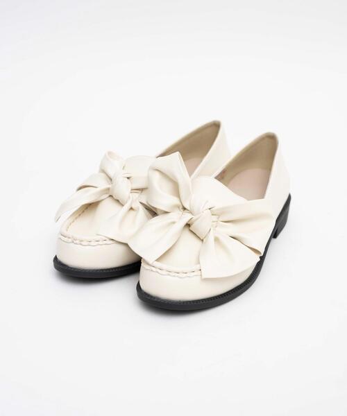 WEGO（ウィゴー）の「WEGO/リボンローファー（ローファー・レディース・ブラック系その他2/アイボリー/ブラック・MEDIUM/LARGE）」の12枚目の写真