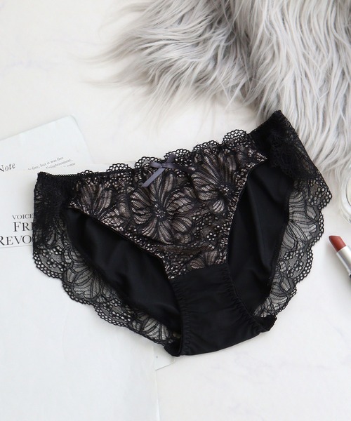 tu-hacci(ツーハッチ)の「ダリアレースショーツ 【ショーツ単品】(ショーツ・レディース・モカ/ブラック/ピンク/プラム/アイボリー/イエロー/グレイッシュブルー・X-LARGE/LARGE/MEDIUM/M/L/XL)」の16枚目の写真