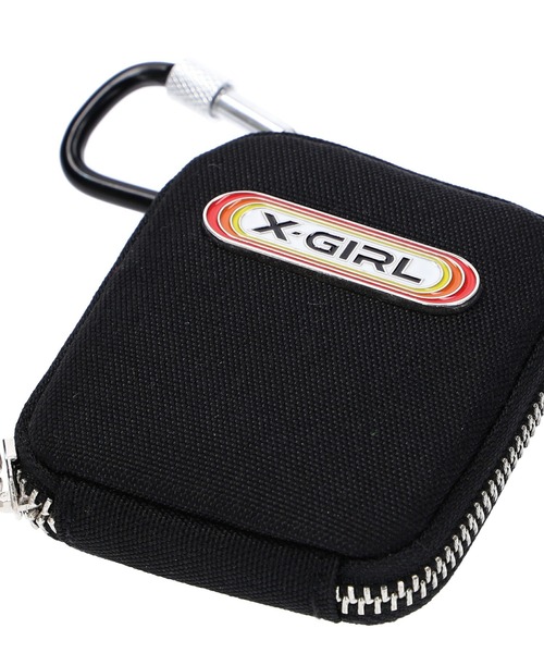 X-girl（エックスガール）の「OVAL LOGO MULTI CASE（ポーチ・レディース・ピンク/ブラック・ONE SIZE）」の4枚目の写真