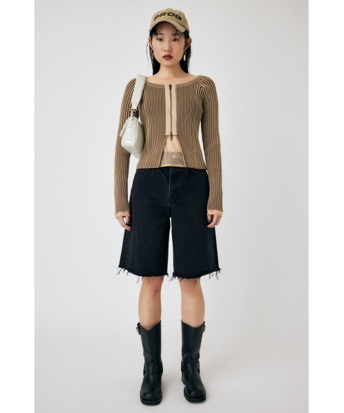 MOUSSY（マウジー）の「ZIP UP RIB トップス（ニット/セーター）」 - WEAR