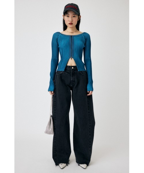 MOUSSY（マウジー）の「ZIP UP RIB トップス（ニット/セーター）」 - WEAR