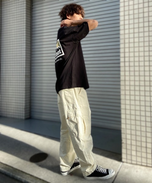 ELEMENT(エレメント)の「ELEMENT/エレメント オーバーサイズTシャツ バックプリントTee クルーネック半袖T BE021-223(Tシャツ/カットソー・メンズ・ブラック/ベージュ/ホワイト・XL/L/M)」の20枚目の写真