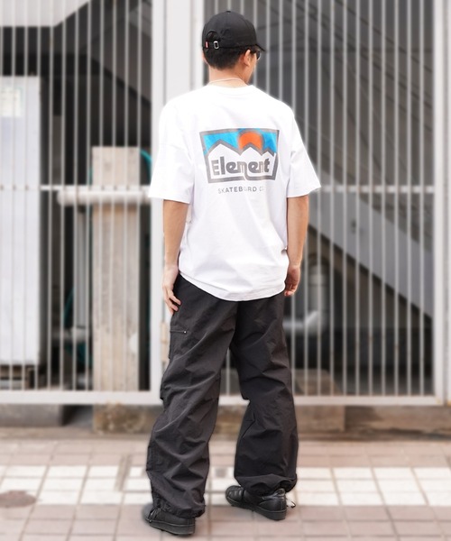 ELEMENT(エレメント)の「ELEMENT/エレメント オーバーサイズTシャツ バックプリントTee クルーネック半袖T BE021-223(Tシャツ/カットソー・メンズ・ブラック/ベージュ/ホワイト・XL/L/M)」の8枚目の写真