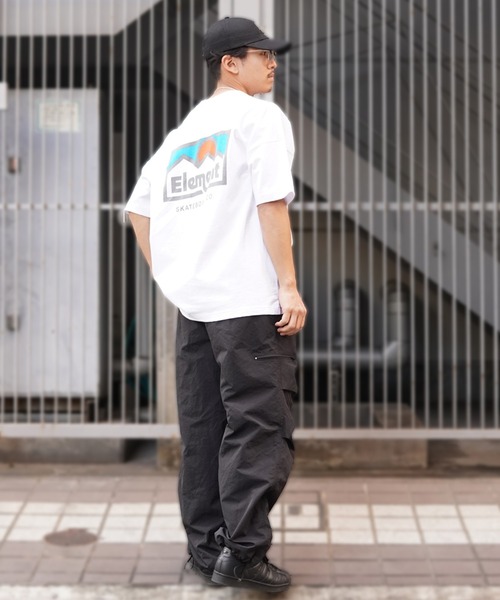 ELEMENT(エレメント)の「ELEMENT/エレメント オーバーサイズTシャツ バックプリントTee クルーネック半袖T BE021-223(Tシャツ/カットソー・メンズ・ブラック/ベージュ/ホワイト・XL/L/M)」の10枚目の写真