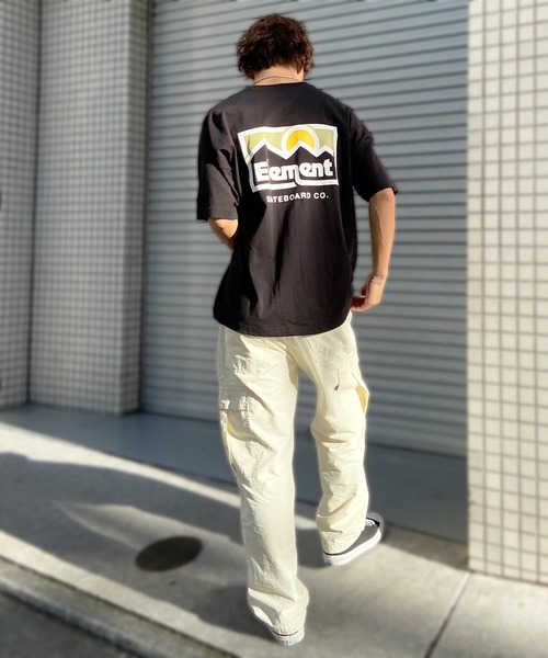 ELEMENT(エレメント)の「ELEMENT/エレメント オーバーサイズTシャツ バックプリントTee クルーネック半袖T BE021-223(Tシャツ/カットソー・メンズ・ブラック/ベージュ/ホワイト・XL/L/M)」の21枚目の写真