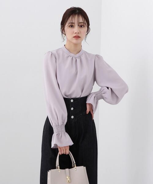 スタンドネック楊柳ブラウス ♡ プロポーション ボディドレッシング プロポーションボディドレッシング PROPORTION BODY DRESSING