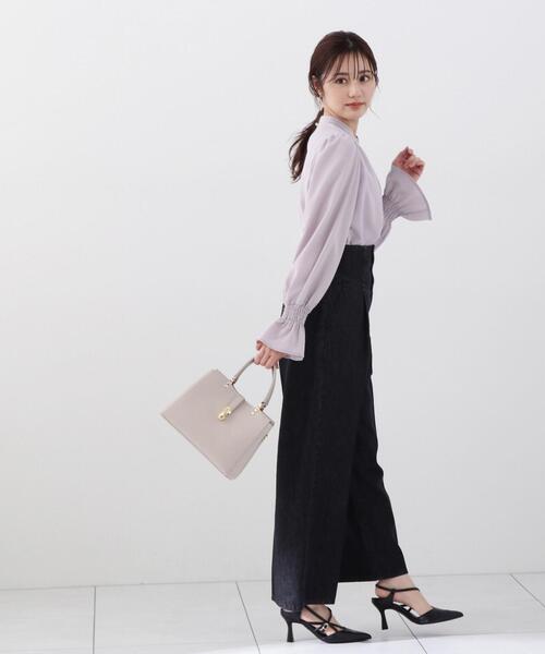 スタンドネック楊柳ブラウス ♡ プロポーション ボディドレッシング プロポーションボディドレッシング PROPORTION BODY DRESSING