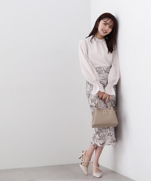 スタンドネック楊柳ブラウス ♡ プロポーション ボディドレッシング プロポーションボディドレッシング PROPORTION BODY DRESSING