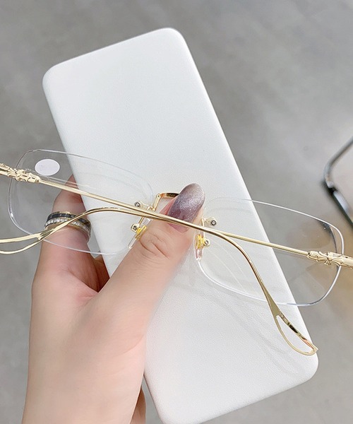 HALEY PESCA（ヘーリーペスカ）の「HALEY PESCA/スクエアレンズメガネ（メガネ・レディース・ゴールド/シルバー・FREE）」の4枚目の写真