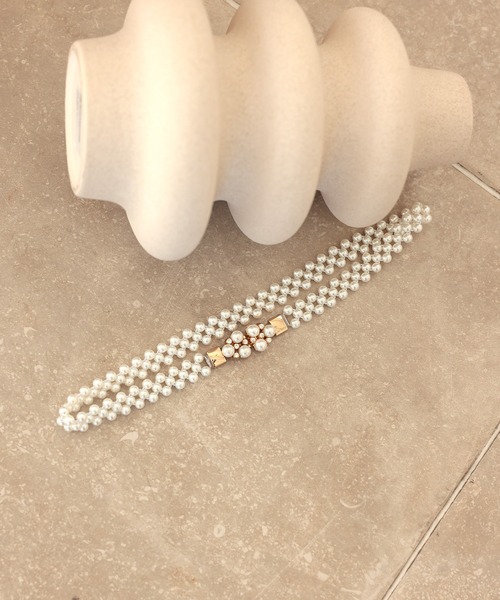 CELEN（セレン）の「【浴衣小物】ビジュー＆パールベルト 帯飾り