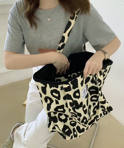 Miniministore(ミニミニストア)の「ヒョウ柄 キャンバストートバッグ 韓国(トートバッグ・レディース・レオパード・FREE)」の12枚目の写真