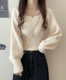 トップス ニット スクエアネック セーター 長袖 パフスリーブ レディース ブ おしゃれ ベーシック カットソー 通勤 ホワイト ベージュ カジュアル 白 きれいめ 楽天市場】トップス ニット スクエアネック セーター 長袖