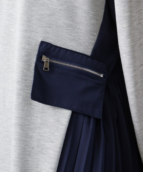 A.N.L（エーエヌエル　レーベル）の「A.N.L サイドプリーツ裏毛ワンピース（ワンピース・レディース・ブラック/グレー・38）」の18枚目の写真