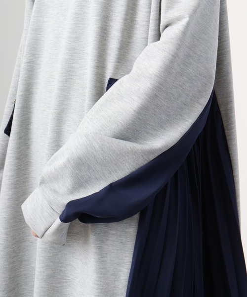 A.N.L（エーエヌエル　レーベル）の「A.N.L サイドプリーツ裏毛ワンピース（ワンピース・レディース・ブラック/グレー・38）」の19枚目の写真