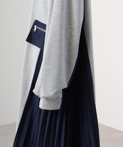 A.N.L（エーエヌエル　レーベル）の「A.N.L サイドプリーツ裏毛ワンピース（ワンピース・レディース・ブラック/グレー・38）」の16枚目の写真