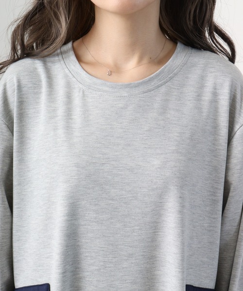 A.N.L（エーエヌエル　レーベル）の「A.N.L サイドプリーツ裏毛ワンピース（ワンピース・レディース・ブラック/グレー・38）」の15枚目の写真