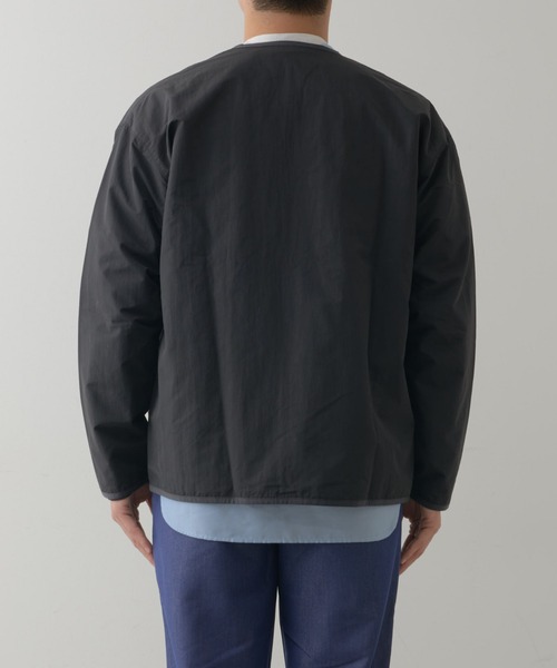 CIAOPANIC TYPY（チャオパニックティピー）の「ナイロンノーカラーシャツジャケット(セットアップ対応)（ナイロンジャケット・メンズ・ライトグレー/ブラック・MEDIUM/LARGE）」の16枚目の写真