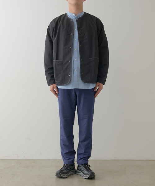 CIAOPANIC TYPY（チャオパニックティピー）の「ナイロンノーカラーシャツジャケット(セットアップ対応)（ナイロンジャケット・メンズ・ライトグレー/ブラック・MEDIUM/LARGE）」の17枚目の写真
