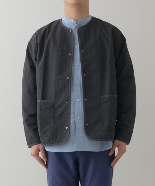 CIAOPANIC TYPY（チャオパニックティピー）の「ナイロンノーカラーシャツジャケット(セットアップ対応)（ナイロンジャケット・メンズ・ライトグレー/ブラック・MEDIUM/LARGE）」の14枚目の写真