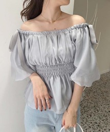 one after another NICE CLAUP | リボンオフショルブラウス(シャツ/ブラウス)