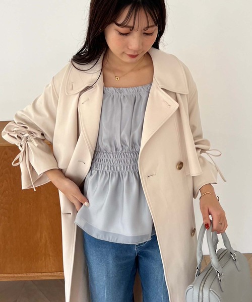 one after another NICE CLAUP(ワンアフターアナザーナイスクラップ)の「リボンオフショルブラウス(シャツ/ブラウス・レディース・サックスブルー/ブラック/ピンクベージュ/アイボリー・FREE)」の13枚目の写真