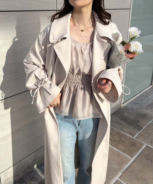 one after another NICE CLAUP(ワンアフターアナザーナイスクラップ)の「リボンオフショルブラウス(シャツ/ブラウス・レディース・サックスブルー/ブラック/ピンクベージュ/アイボリー・FREE)」の18枚目の写真