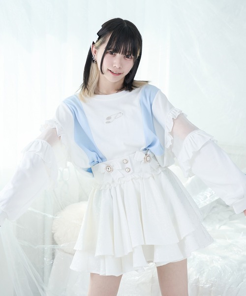 Pal elfy(パルエルフィー)の「ジャガードフレアスカート(スカート・レディース・ブラック/オフホワイト/ブルー・フリー)」の15枚目の写真