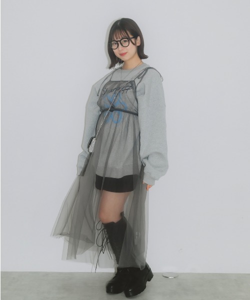nemne store（ネンネストア）の「【Sharply ♯ / Flutter ♭コラボ】《低身長サイズ/メンズサイズあり》サガラ刺繍裏毛スウェット（スウェット・レディース・ネイビー/オートミール・SMALL/MEDIUM/LARGE）」の6枚目の写真