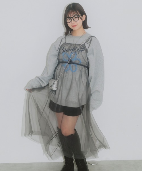 nemne store（ネンネストア）の「【Sharply ♯ / Flutter ♭コラボ】《低身長サイズ/メンズサイズあり》サガラ刺繍裏毛スウェット（スウェット・レディース・ネイビー/オートミール・SMALL/MEDIUM/LARGE）」の9枚目の写真