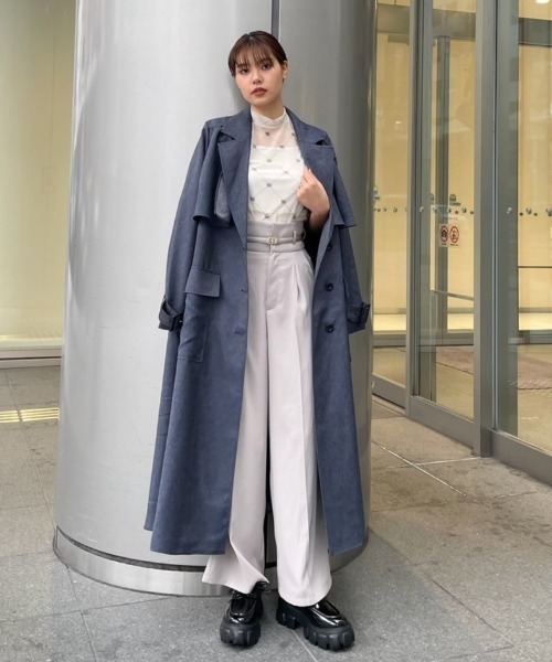 rienda（リエンダ）の「【WEB限定】シアーチュールトップス 春服（Tシャツ/カットソー・レディース・アイボリー/ブラック・FREE）」の4枚目の写真