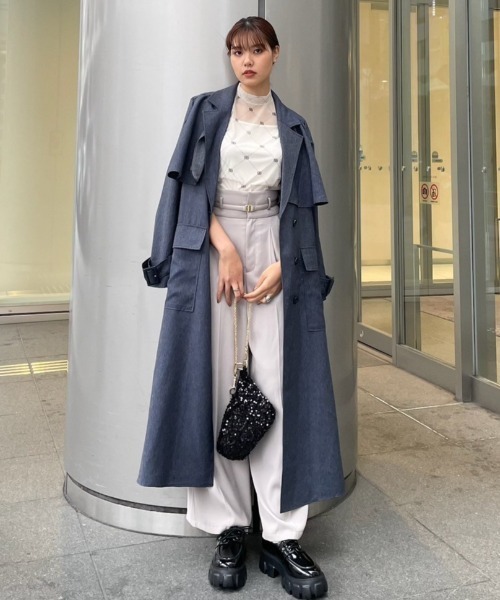 rienda（リエンダ）の「【WEB限定】シアーチュールトップス 春服（Tシャツ/カットソー・レディース・アイボリー/ブラック・FREE）」の5枚目の写真