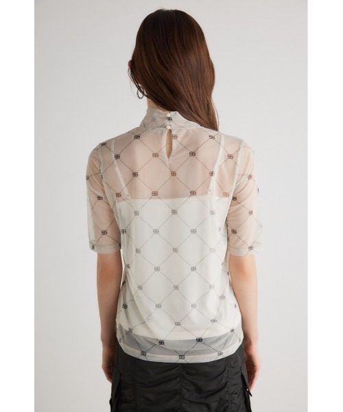 rienda（リエンダ）の「【WEB限定】シアーチュールトップス 春服（Tシャツ/カットソー・レディース・アイボリー/ブラック・FREE）」の13枚目の写真