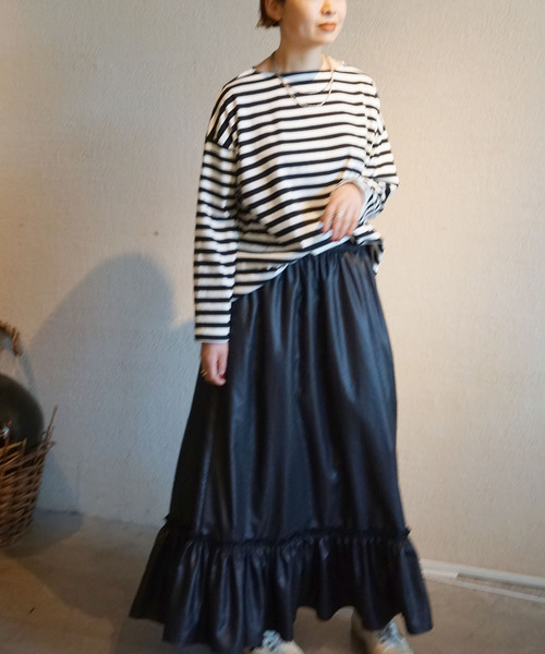 JOURNAL STANDARD LUXE(ジャーナルスタンダード ラックス)の「ボーダー ボートネックプルオーバー(Tシャツ/カットソー・レディース・ブラック/サックスブルー/ベージュ/マスタード・FREE)」の19枚目の写真