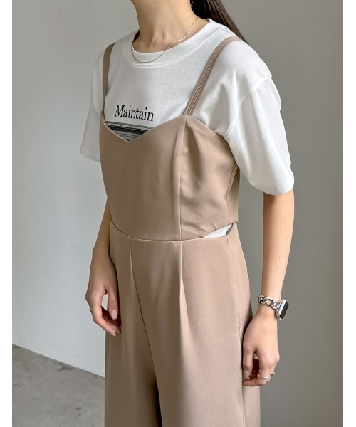 Re:EDIT（リエディ）の「[低身長/高身長サイズ有]カットツイルサイドカッティングデザインオールインワン（つなぎ/オールインワン・レディース・ブラック/オフホワイト/チャコールグレー/ベージュ・SHORT/MEDIUM/TALL/LARGE）」の20枚目の写真