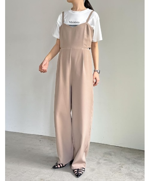 Re:EDIT（リエディ）の「[低身長/高身長サイズ有]カットツイルサイドカッティングデザインオールインワン（つなぎ/オールインワン・レディース・ブラック/オフホワイト/チャコールグレー/ベージュ・SHORT/MEDIUM/TALL/LARGE）」の21枚目の写真